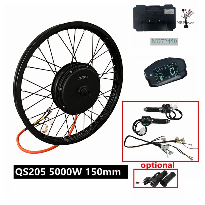 5000W Hub Motor Kit 72V - ชุดมอเตอร์ไฟฟ้าสำหรับจักรยาน NBpower/QS205 V3 72v 5000W พร้อมดุมล้อขนาด