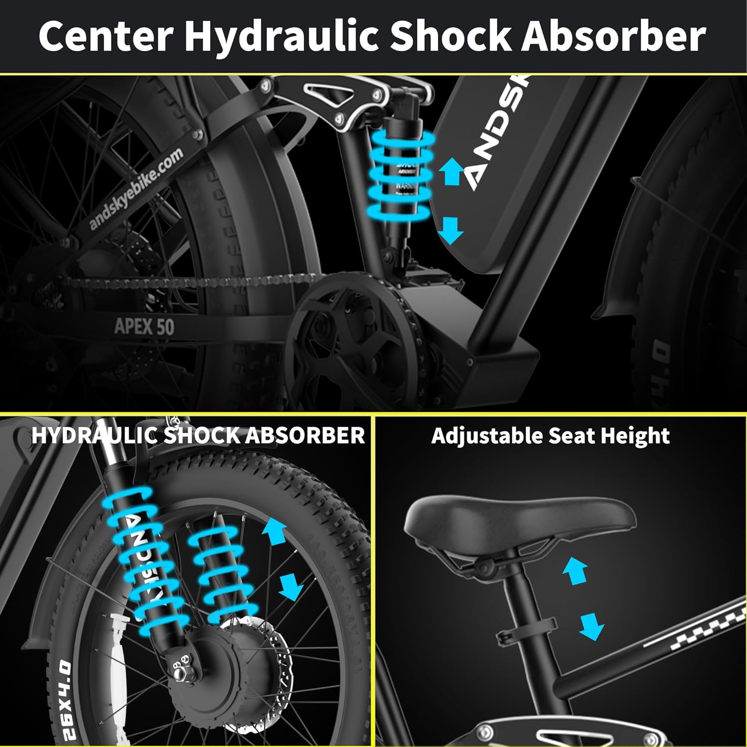 ANDSKY Apex50 AWD จักรยานไฟฟ้า - 48V 1500W Rear Hub Motor With Battery บทวิจารณ์และราคา