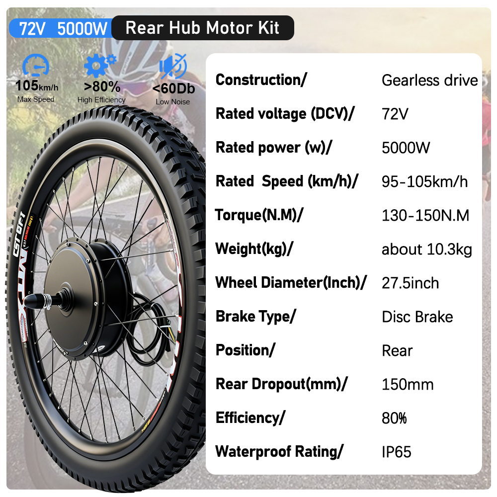 ชุดแปลงจักรยานไฟฟ้า MTX 72V 50 - 5000W Hub Motor Kit 72V บทวิจารณ์และราคา