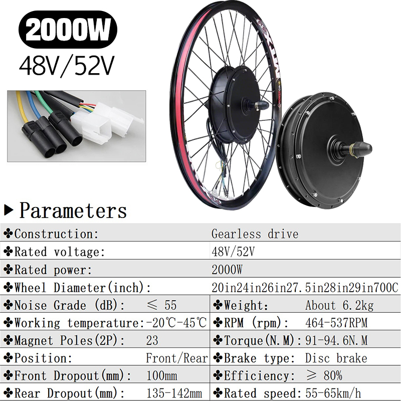 ชุดแปลงจักรยานไฟฟ้า 72V 5000W  - 5000W Hub Motor Kit 72V บทวิจารณ์และราคา