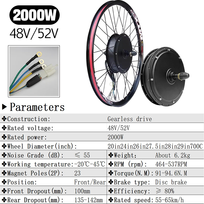ชุดมอเตอร์ดุมล้อหน้า-หลัง MTX3 - Gearless Hub Motor Conversion Kit 2000W With Display บทวิจารณ์และราคา