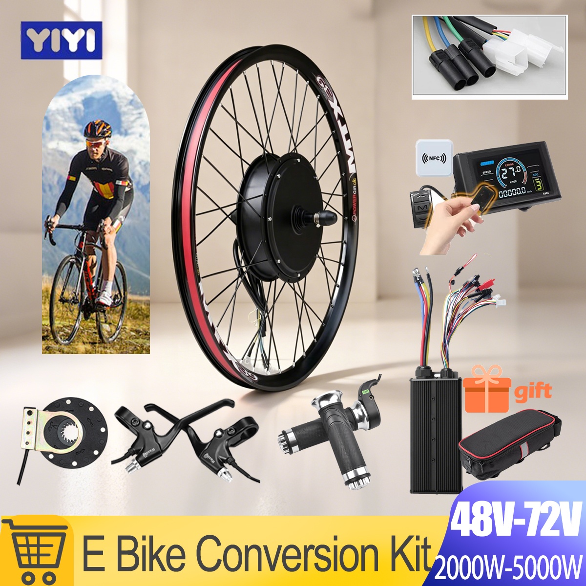 ชุดแปลงจักรยานไฟฟ้า 5000W 72V  - Gearless Hub Motor Conversion Kit 2000W With Display บทวิจารณ์และราคา